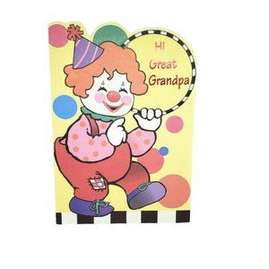 Hi-Lites Hi Great Grandpa Happy Birthday Clown Majestic Greetings Greeting Card